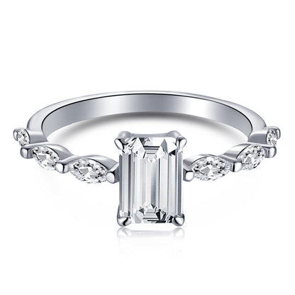 [Vivid Aurora]1.0 Carat Dainty Resplendent Radiant Cut Daily Ring