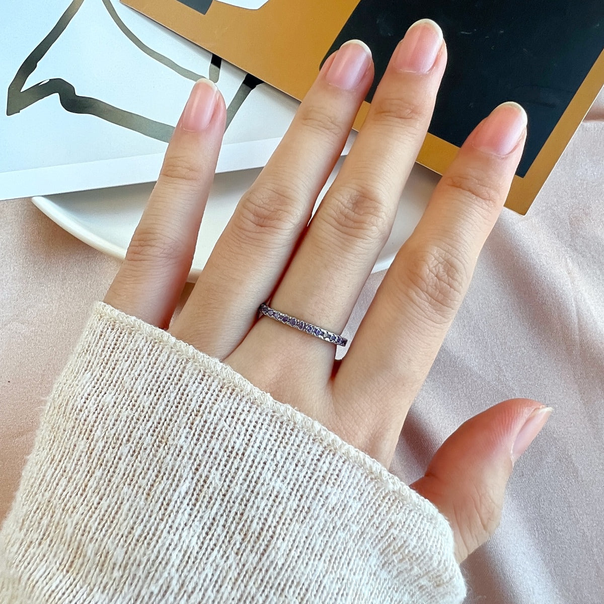 [Vivid Aurora]Delicate Sparkling Round Cut Daily Ring